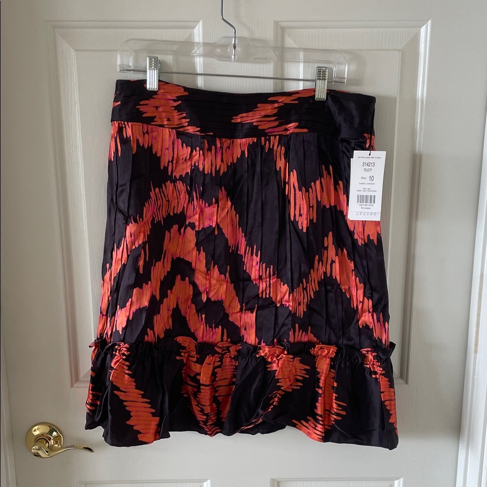 Etcetera Vintage Black, Orange with touches of Pink Silk Skirt
